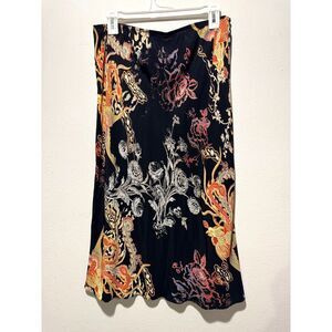 VTG Y2K Toto n Ko skirt made in USA grunge dark floral rayon whimsy goth women L